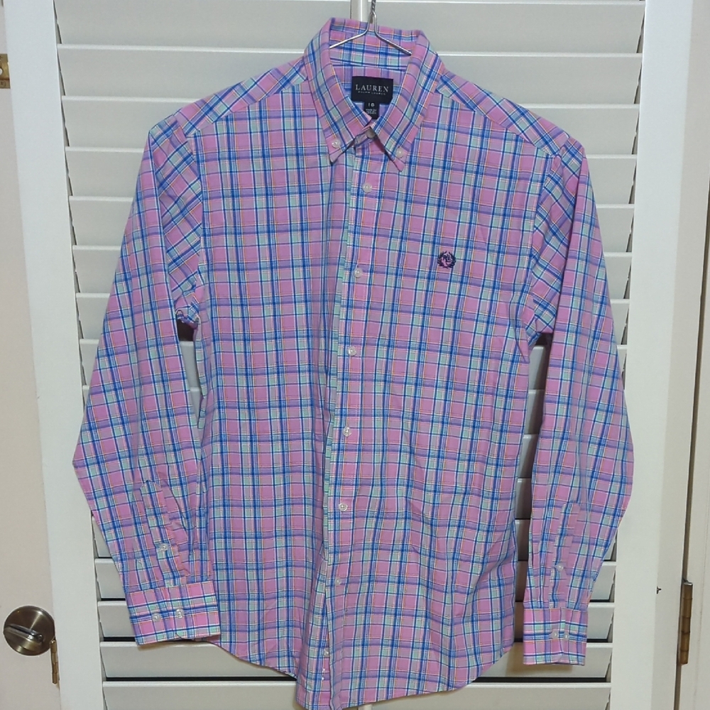 Ralph Lauren Pink and Blue Plaid Shirt